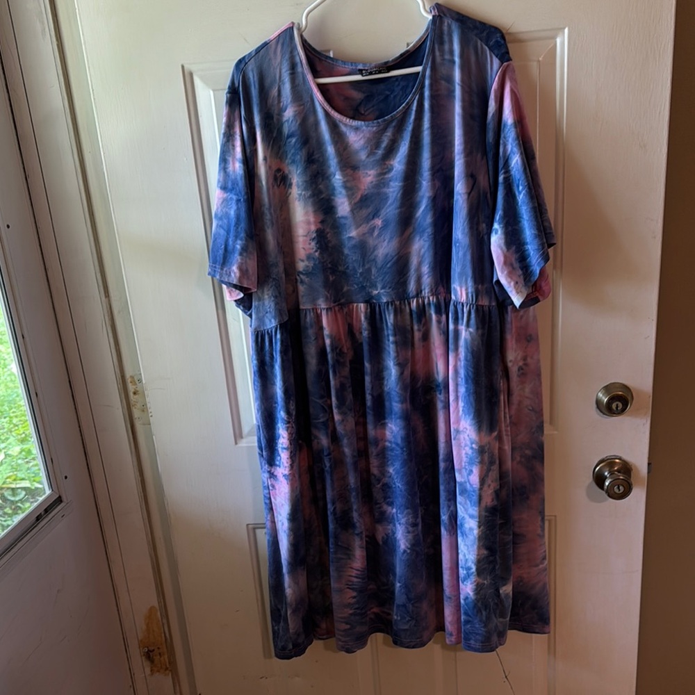 BloomChic Women’s Plus Size Dress in Blue and Pink